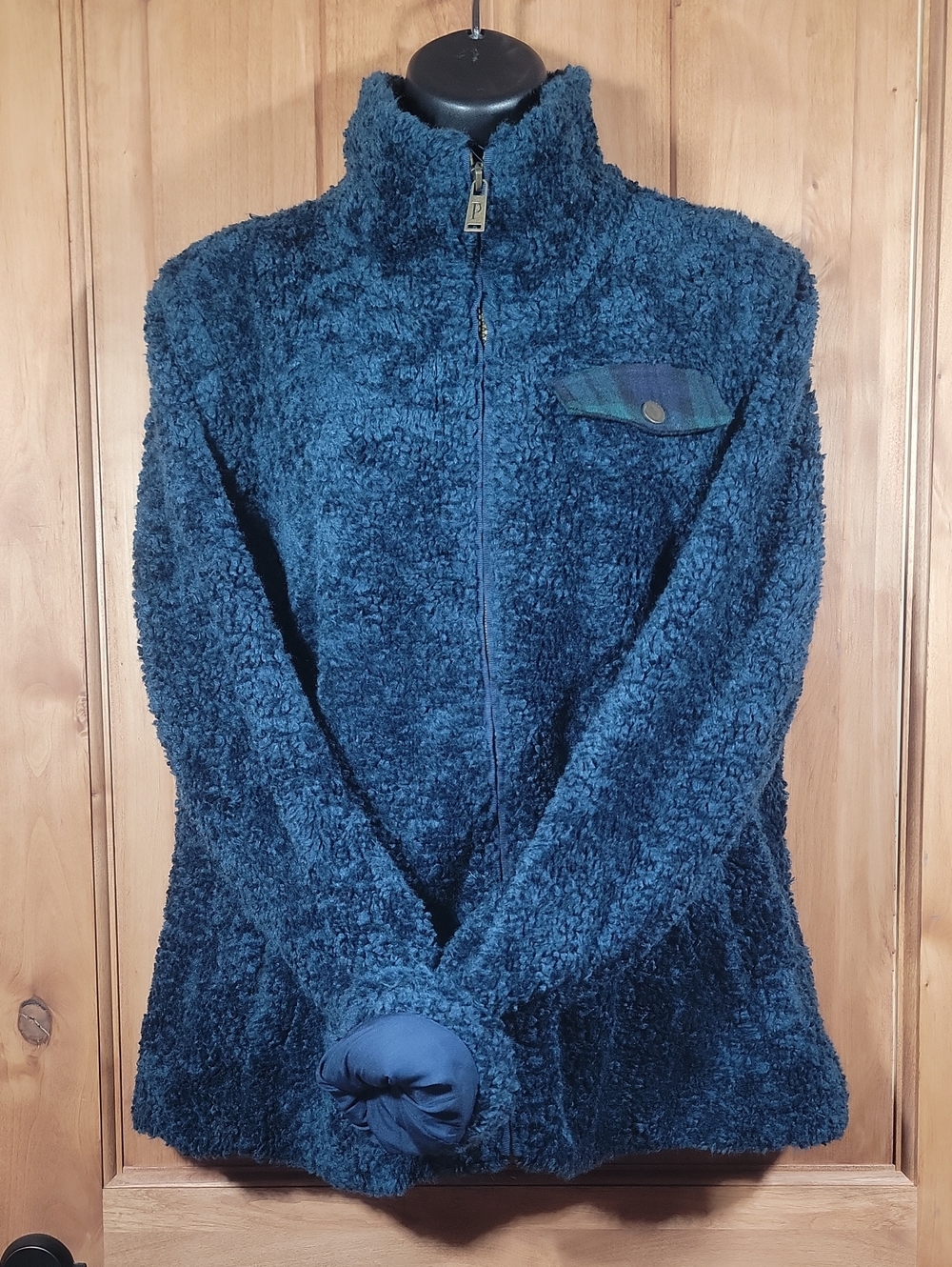 Pendleton Plush Full-Zip Teddy Jacket in Deep Teal